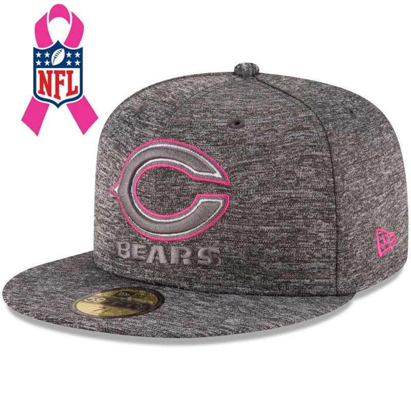 Chicago Bears Gray New Era Heather 2016 Breast Cancer Awareness Sideline 59FIFTY Fitted Hat