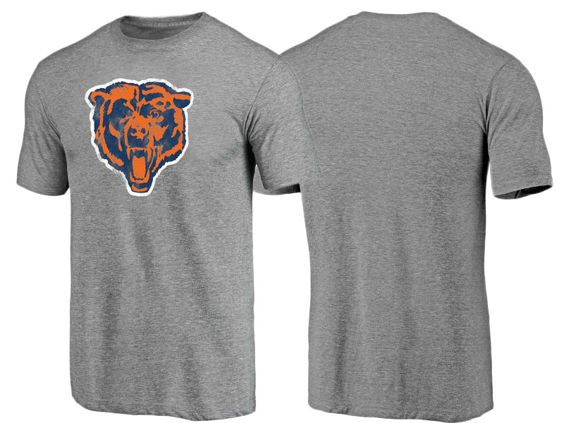 Chicago Bears Gray Throwback Logo Tri-Blend Short Sleeve T-Shirt