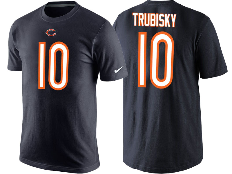 Chicago Bears Mitchell Trubisky Navy Player Pride Name & Number T-Shirt