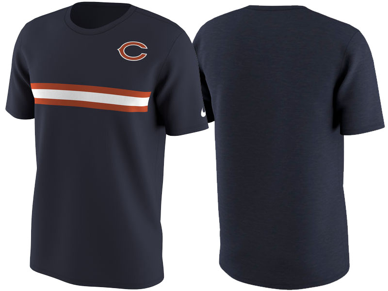 Chicago Bears Navy Color Rush Stripe T-Shirt