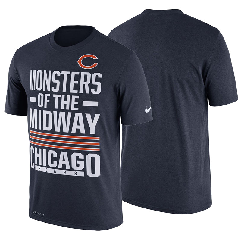 Chicago Bears Navy Legend Local Fans Performance T-Shirt