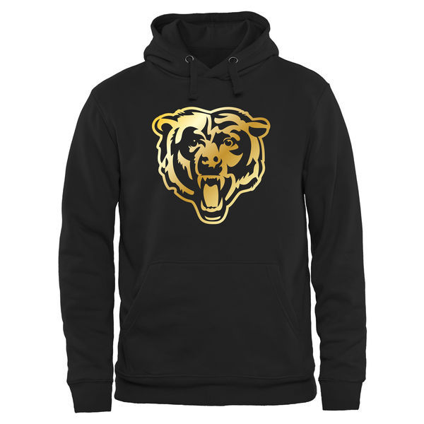 Chicago Bears Black Gold Collection Pullover Performance Hoodie