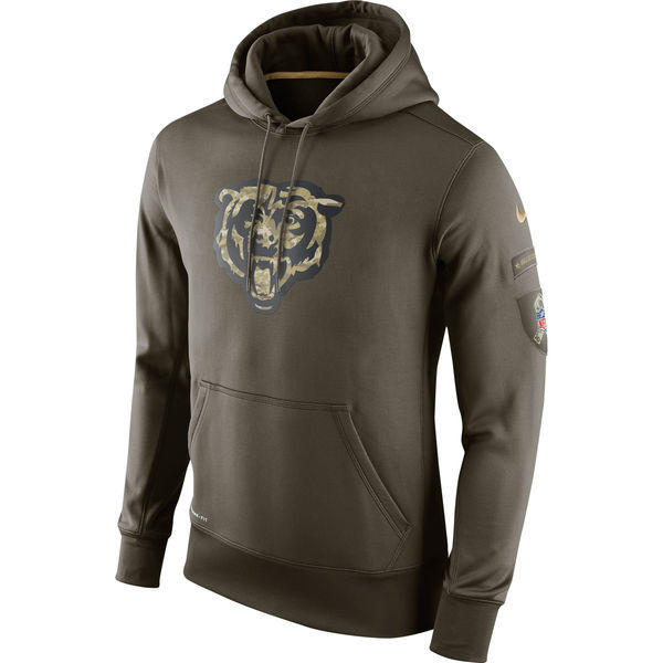 Chicago Bears Salute To Service Olive KO Pullover Hoodie