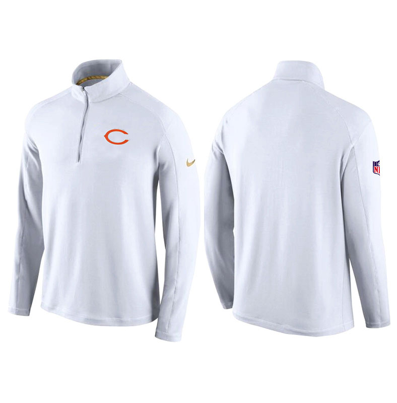 Chicago Bears White Game Day Half-Zip Knit Performance Tri-Blend Jacket