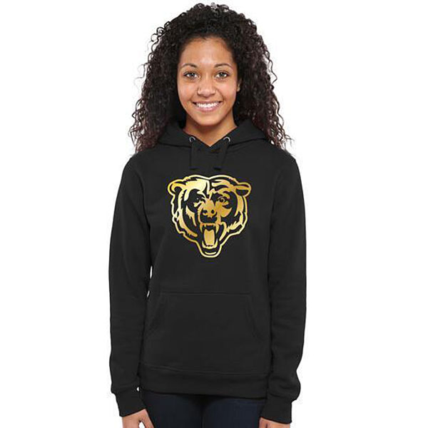 Women's Chicago Bears Black Gold Collection Pullover Hoodie