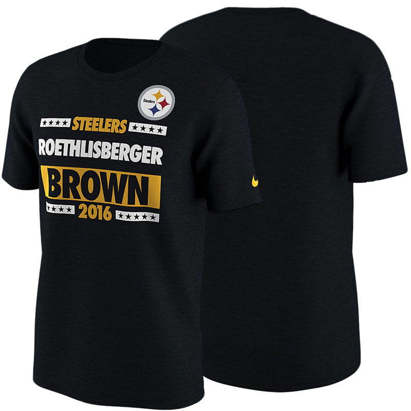 Pittsburgh Steelers #7 Ben Roethlisberger & Antonio Brown Black Election T-Shirt