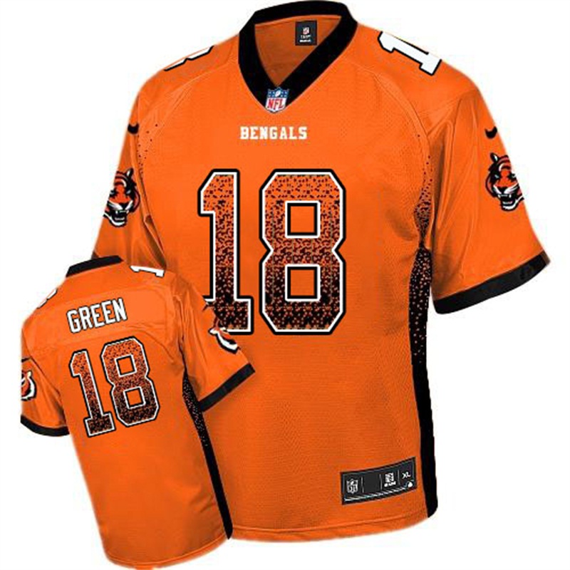 Cincinnati Bengals #18 A.J. Green Orange Drift Fashion Jersey