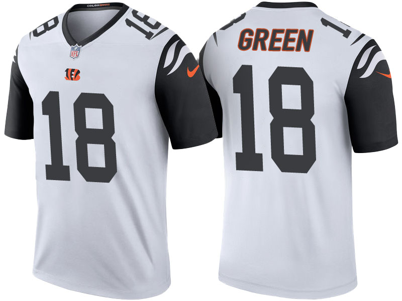 Cincinnati Bengals #18 A.J. Green White Color Rush Legend Jersey