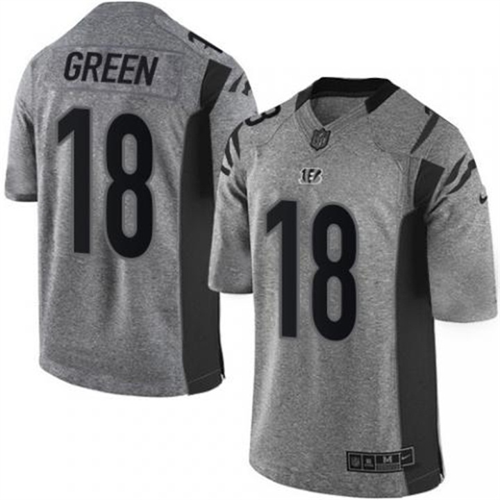 Cincinnati Bengals #18 A.J. Green Gridiron Gray Limited Jersey