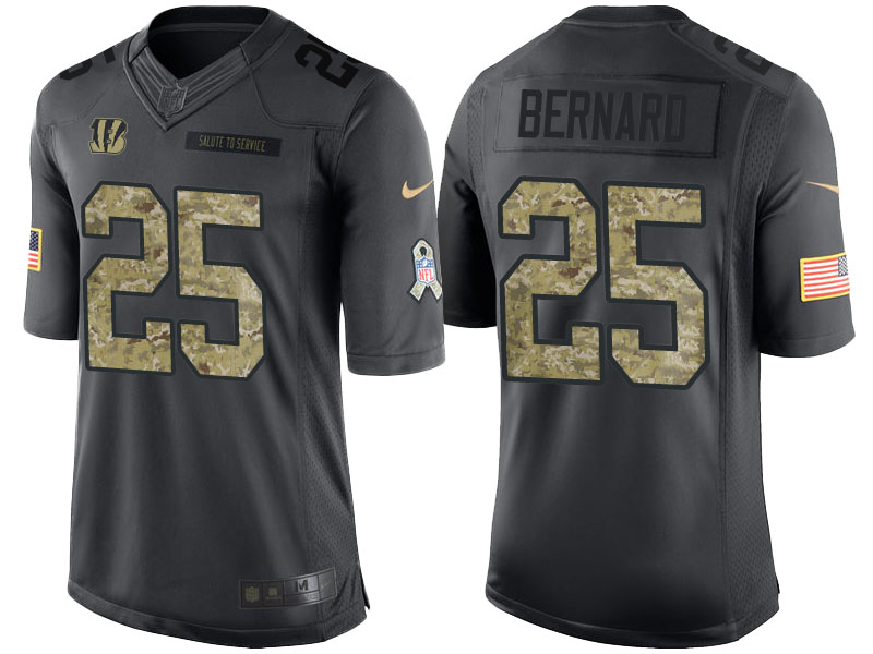 Cincinnati Bengals #25 Giovani Bernard Camo Anthracite 2016 Salute to Service Limited Jersey