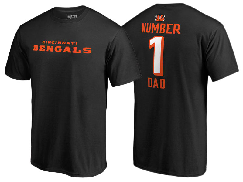 Men's Cincinnati Bengals Black Father's Day Number 1 Dad T-Shirt