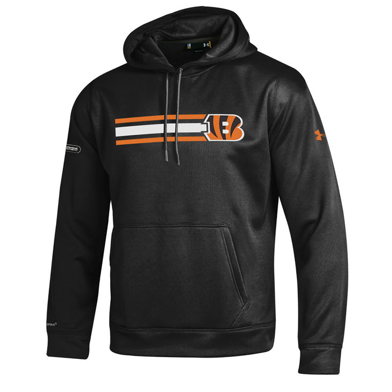 Cincinnati Bengals Black Under Armour NFL Combine Authentic Fleece Pullover Hoodie