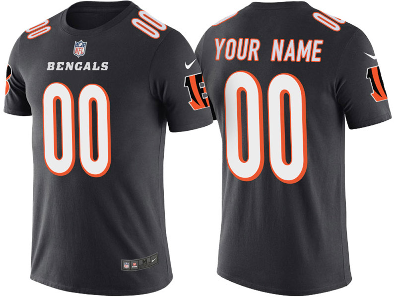 Cincinnati Bengals Custom Black Name & Number T-Shirt