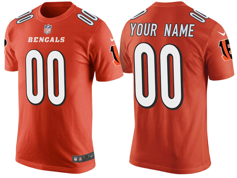 Cincinnati Bengals Custom Orange Name & Number T-Shirt