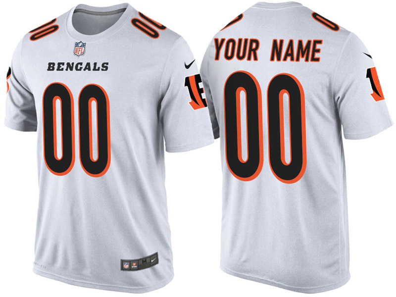 Cincinnati Bengals Custom White Name & Number T-Shirt