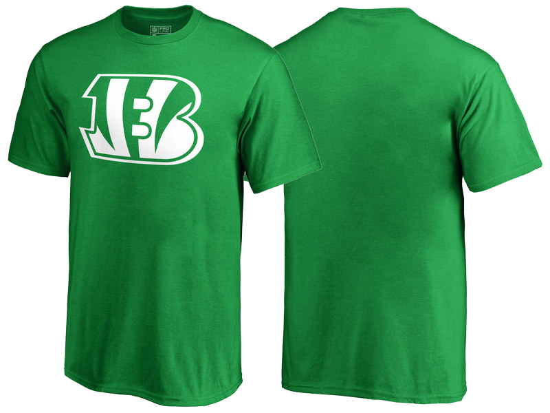 Cincinnati Bengals Kelly Green White Logo St. Patrick's Day T-Shirt