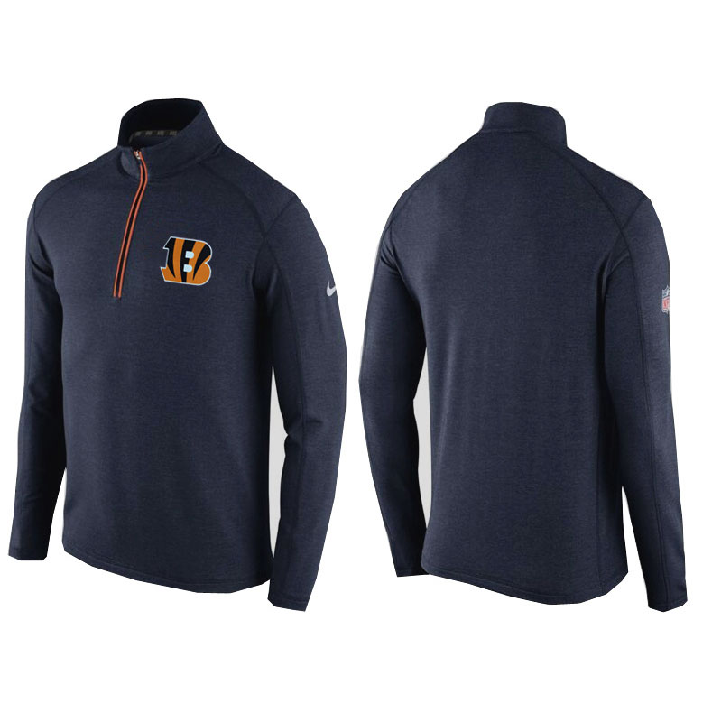 Cincinnati Bengals Navy Game Day Half-Zip Knit Performance Tri-Blend Jacket