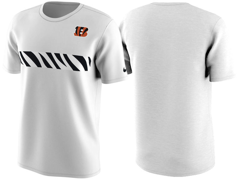 Cincinnati Bengals White Color Rush Stripe T-Shirt