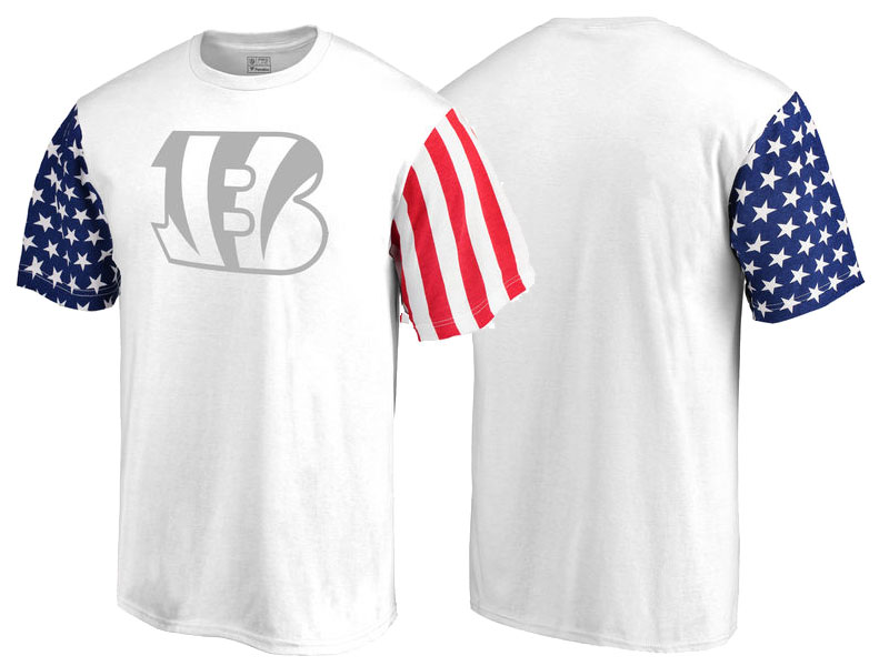 Cincinnati Bengals White Independence Day Stars & Stripes T-Shirt