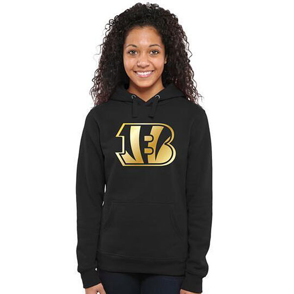 Women's Cincinnati Bengals Black Gold Collection Pullover Hoodie