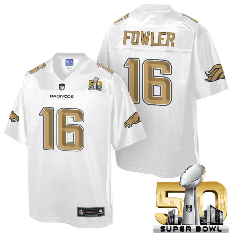 Denver Broncos #16 Bennie Fowler White 2016 Super Bowl 50th Pro Line Fashion Jersey