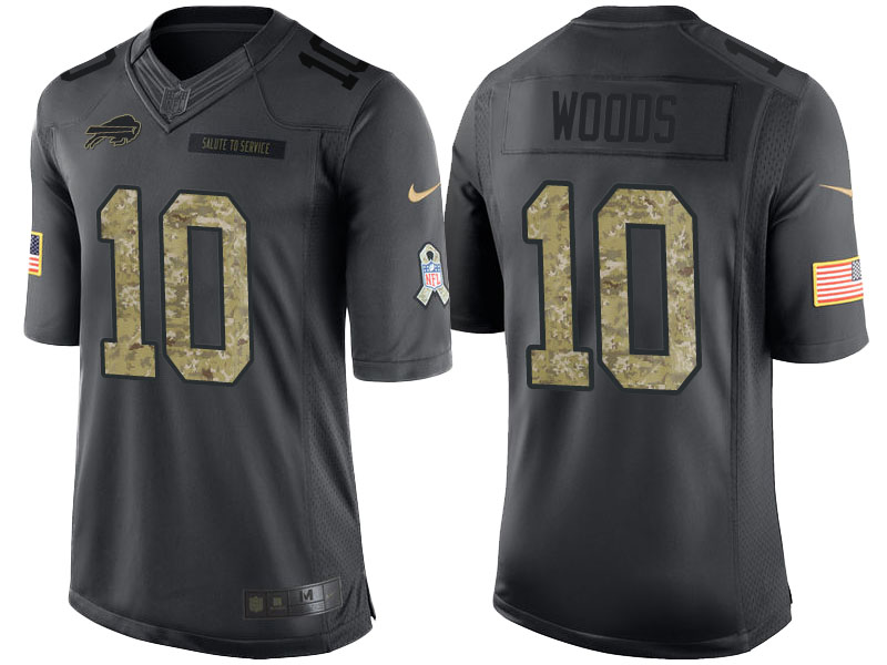 Buffalo Bills #10 Robert Woods Camo Anthracite 2016 Salute to Service Limited Jersey