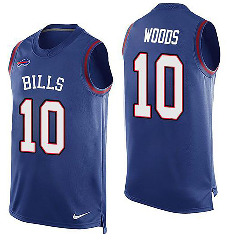 Bills #10 Robert Woods Royal Blue Team Color Men NFL Limited Tank Top