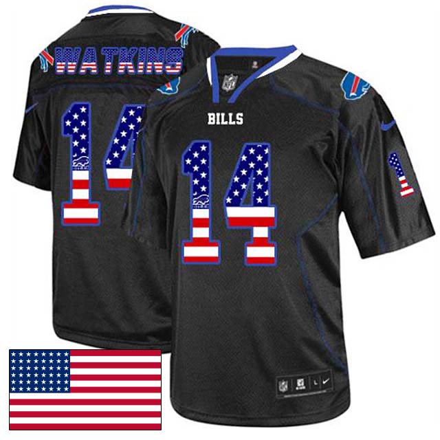 Buffalo Bills #14 Sammy Watkins Black USA Flag Fashion Jersey