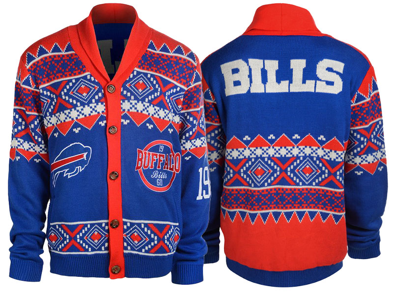 Buffalo Bills Royal/Red 2016 Christmas Ugly Sweater Holiday Cardigan