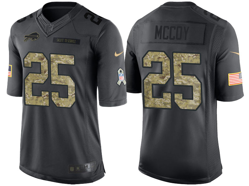 Buffalo Bills #25 LeSean McCoy Camo Anthracite 2016 Salute to Service Limited Jersey