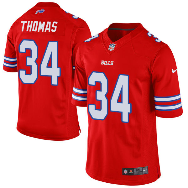 Buffalo Bills #34 Thurman Thomas Red Color Rush Limited Jersey