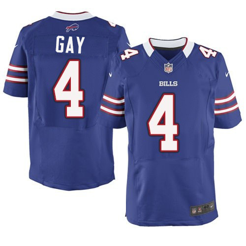 Men's Buffalo Bills #4 Jordan Gay Blue Elite Jersey