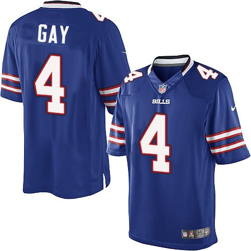 Men's Buffalo Bills #4 Jordan Gay Blue Limited Jersey