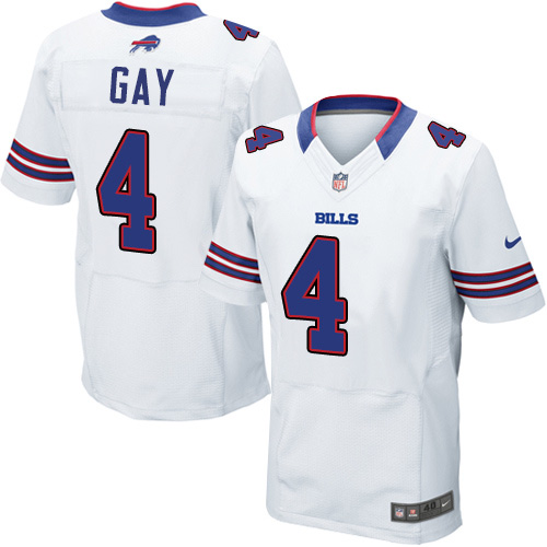 Men's Buffalo Bills #4 Jordan Gay White Elite Jersey