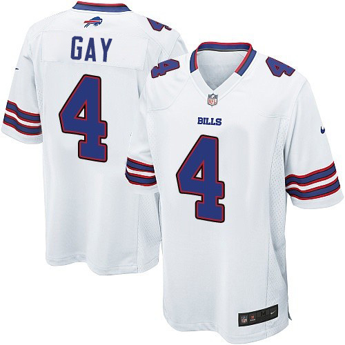 Men's Buffalo Bills #4 Jordan Gay White Game Jersey