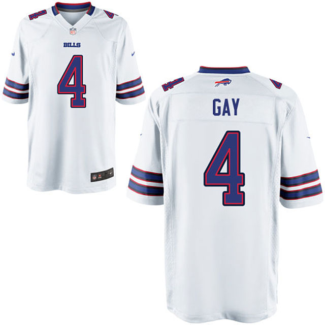 Men's Buffalo Bills #4 Jordan Gay White Limited Jersey