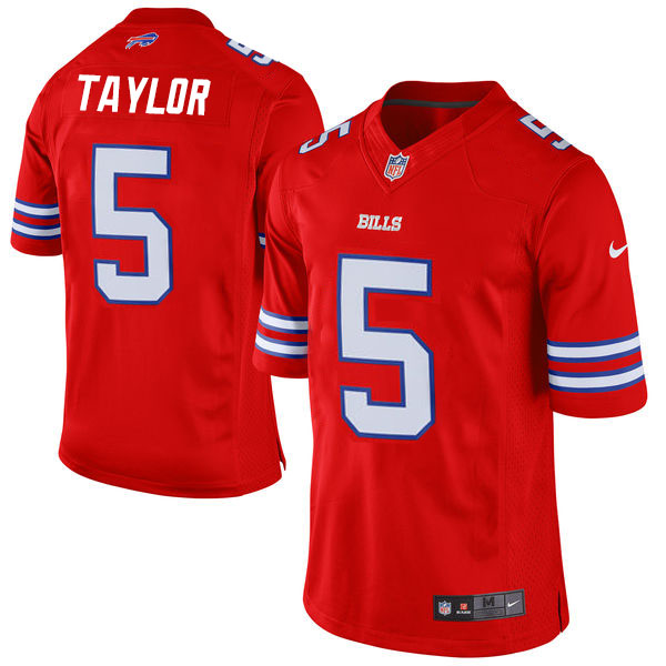 Buffalo Bills #5 Tyrod Taylor Red Color Rush Limited Jersey