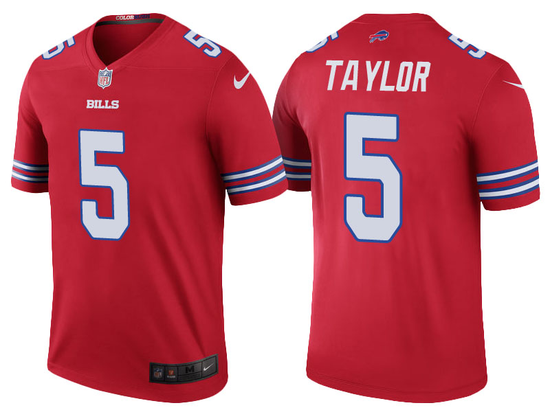 Buffalo Bills #5 Tyrod Taylor Red Color Rush Legend Jersey