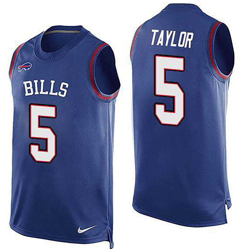 Bills #5 Tyrod Taylor Royal Blue Team Color Men NFL Limited Tank Top