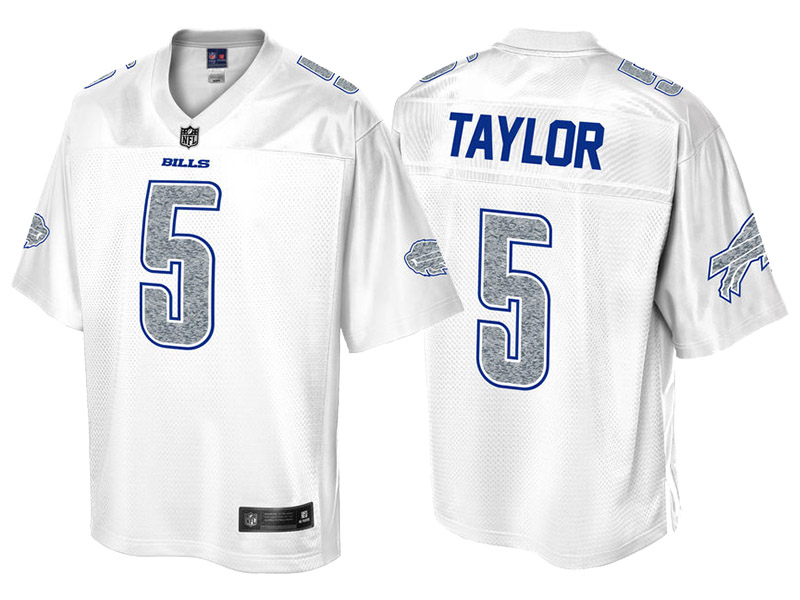 Buffalo Bills #5 Tyrod Taylor Pro Line White Out Fashion Jersey