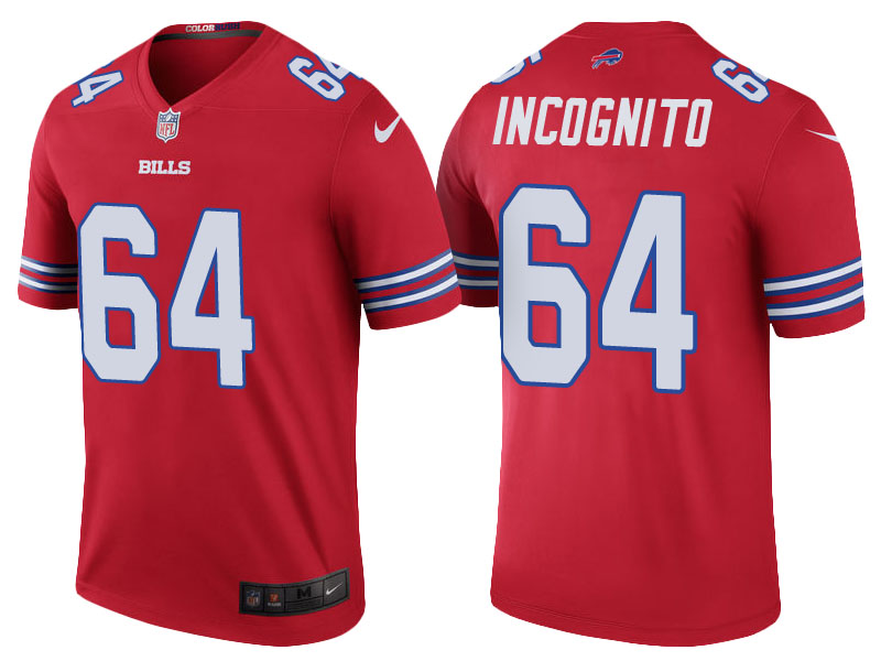 Buffalo Bills #64 Richie Incognito Red Color Rush Legend Jersey