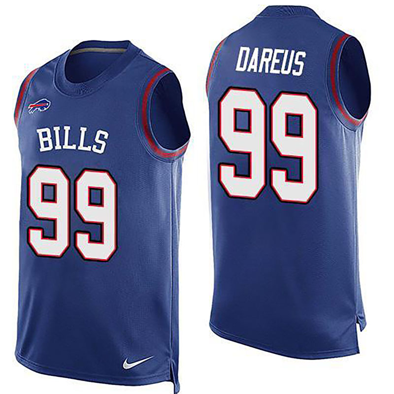 Bills #99 Marcell Dareus Royal Blue Team Color Men NFL Limited Tank Top