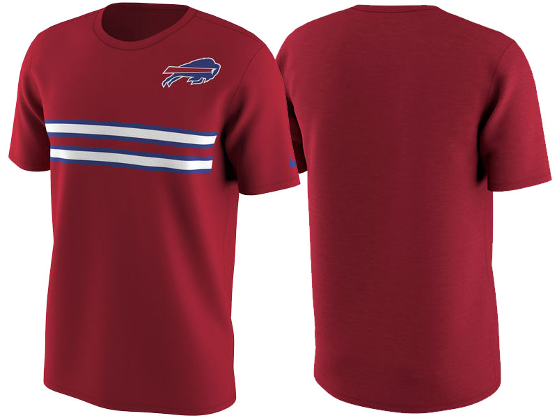 Buffalo Bills Red Color Rush Stripe T-Shirt