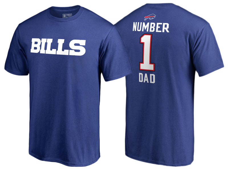 Men's Buffalo Bills Royal Father's Day Number 1 Dad T-Shirt