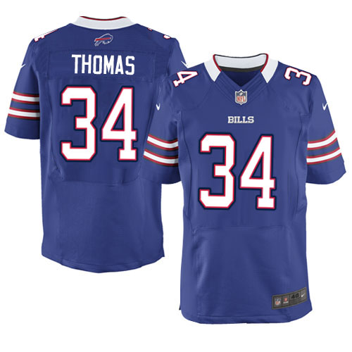 Men's Buffalo Bills #34 Thurman Thomas Blue Elite Jersey