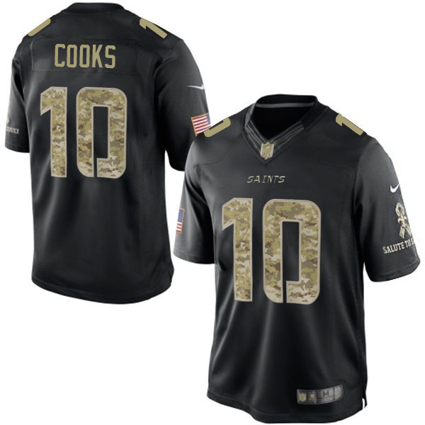 Men's New Orleans Saints #10 Brandin Cooks Nike Black Salute To Service Jersey