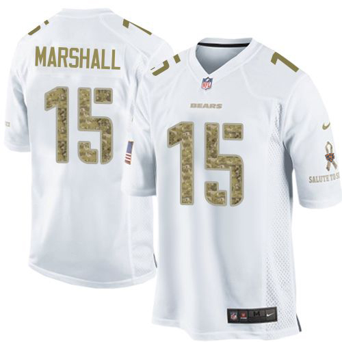 Men's Chicago Bears #15 Brandon Marshall Nike White Salute To Service Jersey