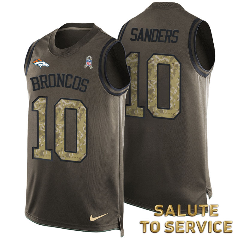 Emmanuel Sanders #10 Denver Broncos Green Salute To Service Tank Top