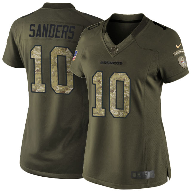 Women's Denver Broncos #10 Emmanuel Sanders Green Salute To Service Limited Jersey