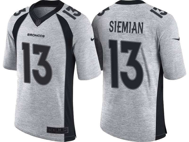 Denver Broncos #13 Trevor Siemian 2016 Gridiron Gray II Limited Jersey